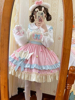 Sweet Lolita Dress Polyester Sleeveless Sweet Jumper Lolita Dress
