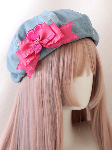 ROCOCO Style Lolita Hat Light Sky Blue Bows Accessory Polyester Lolita Accessories
